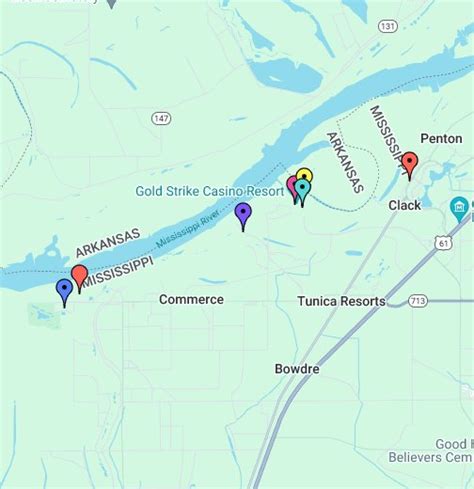 mississippi river casinos map.